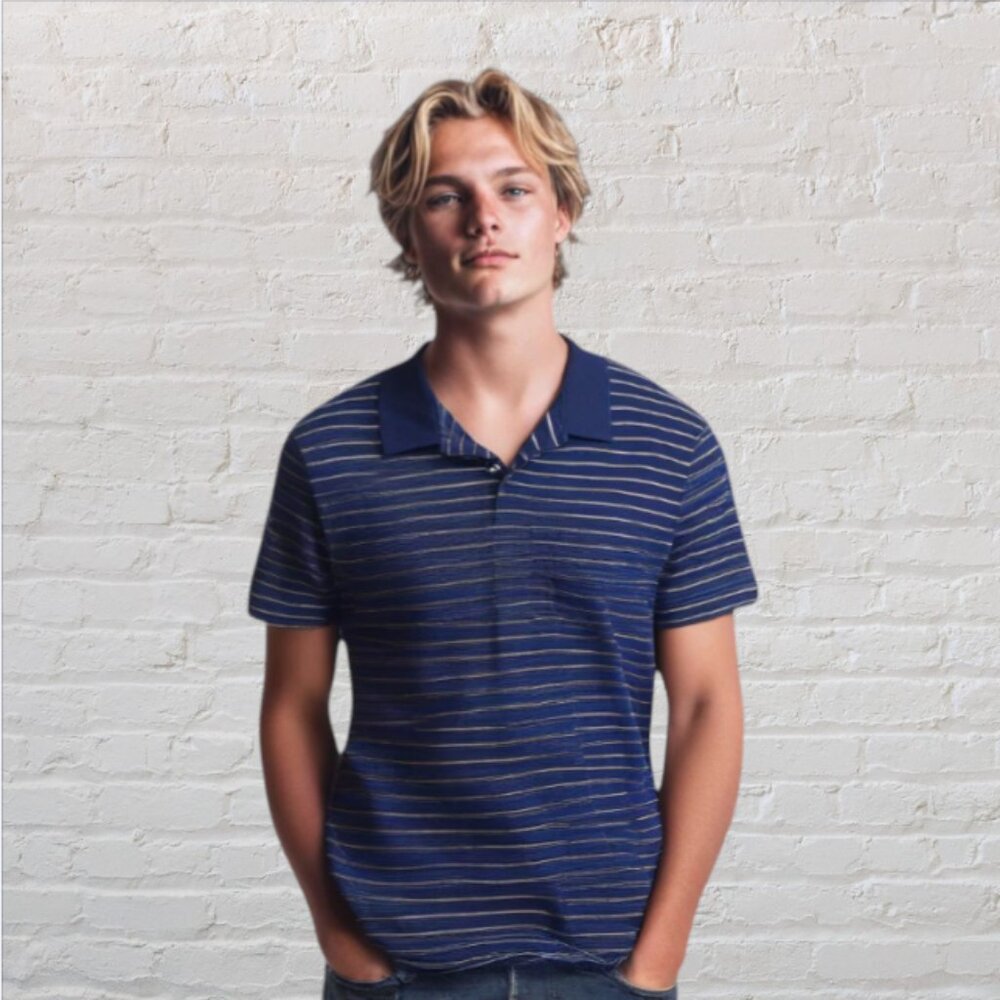 ST. JOHN'S BAY -- Polo Shirt, Large Man, Short Sleeved, Pullover, Blue